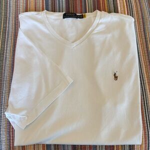 White Polo by Ralph Lauren Men's V-neck Short Sleeve T-shirt 2XLT NEW!